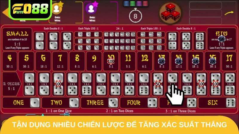 Tận dụng nhiều chiến lược để tăng xác suất thắng