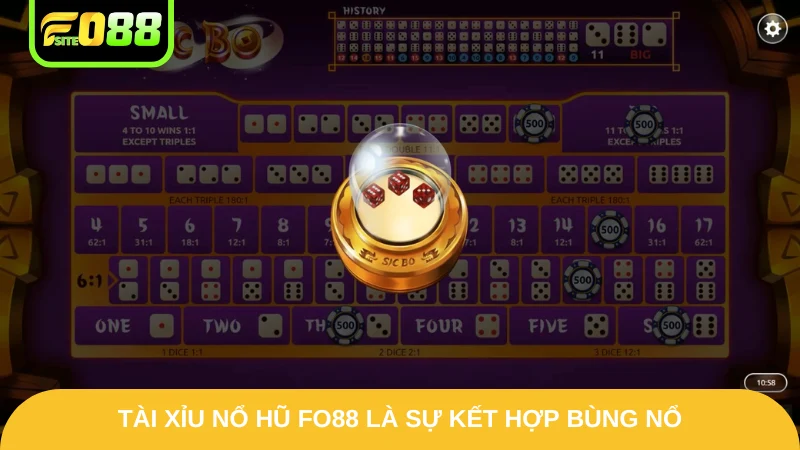 Tài xỉu nổ hũ Fo88 là sự kết hợp bùng nổ