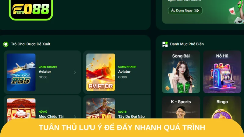 Tải App Fo88 - Đắm Chìm Trong Phiên Bản Mới Thú Vị 2025 3 Tuân thủ lưu ý để đẩy nhanh quá trình