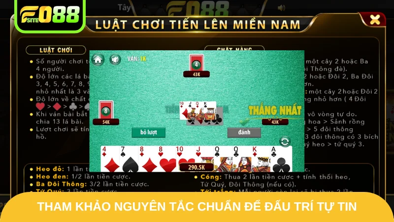 Đánh Bài Tiến Lên - Nguyên Tắc Chơi Xanh Chín Tại Fo88 3 Tham khảo nguyên tắc chuẩn để đấu trí tự tin