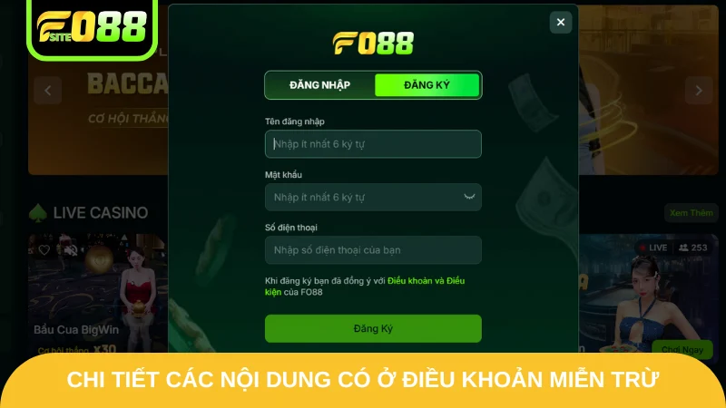 Miễn Trừ Trách Nhiệm Fo88 - Cập Nhật Các Điều Khoản 2025 2 Chi tiết các nội dung có ở điều khoản miễn trừ